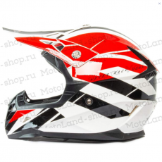 Шлем мото кроссовый HIZER 915 №9 (XL, M) white/red/black - Продажа мотоциклов, мототехники
