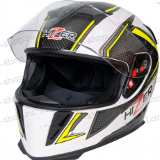 Шлем мото интеграл HIZER J5311 №2 (M) white/lemon - Продажа мотоциклов, мототехники