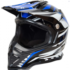 Шлем мото кроссовый HIZER B6197 №4 (L, M) black/blue/white - Продажа мотоциклов, мототехники