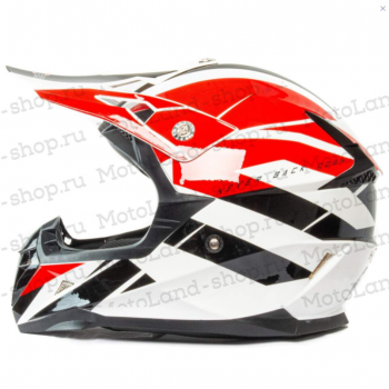 Шлем мото кроссовый HIZER 915 №9 (XL, M) white/red/black - Продажа мотоциклов, мототехники