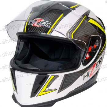Шлем мото интеграл HIZER J5311 №2 (M) white/lemon - Продажа мотоциклов, мототехники