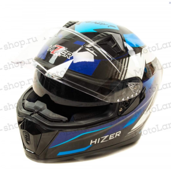 Шлем мото интеграл HIZER J5320 №1 (L) black/blue (2 визора) - Продажа мотоциклов, мототехники